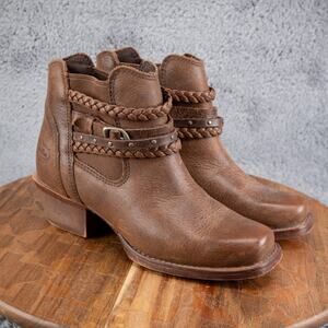 Justin Boots Womens Leather Boots Size 6B L9760 Bootie Shoes Boho Festival